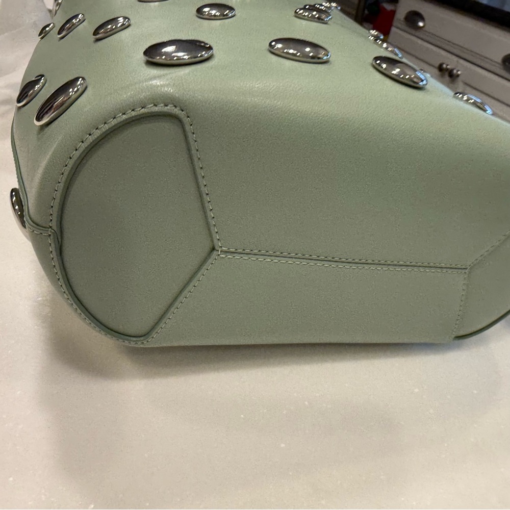 Kate Spade Halo Studded Leather Bucket Bag Light Green W/ Dust Bag NWT - Picture 7 of 16